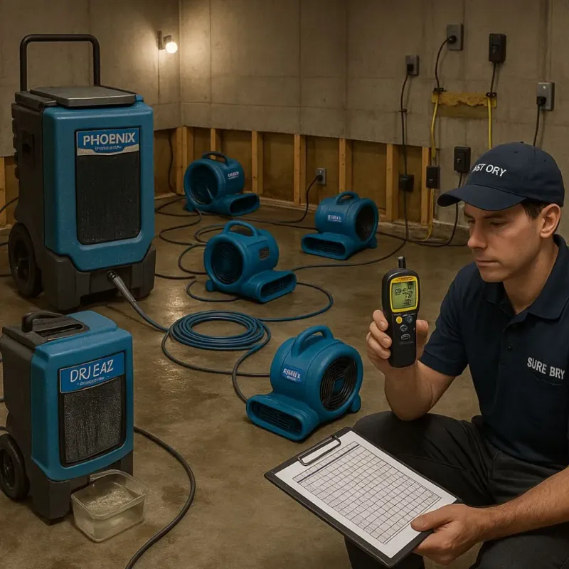 Structural Drying and Dehumidification process in Rochester, IN